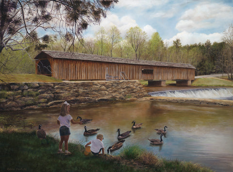 Watson Mill Covered Bridge - Original Painting