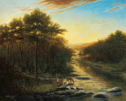 Deer by the River - Original Painting