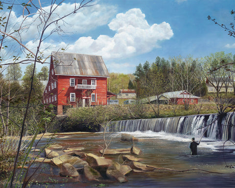 Fly Fishing Shoulderbone Creek - Canvas Print